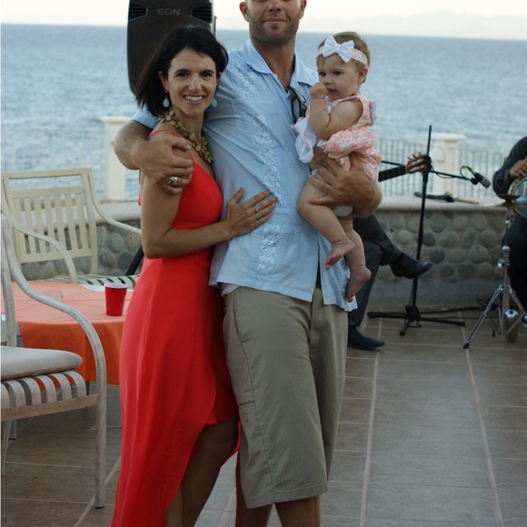 SUGAR LIPS Coral/ orange hi low dress - Picture 2 of 7